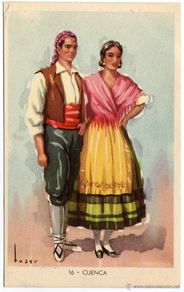 Postales: BONITA POSTAL - CUENCA - PAREJA ATAVIADOS CON TIPICO TRAJE REGIONAL